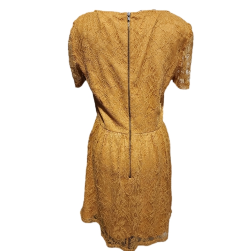 Gianni Bini Mustard colored Lace dress Small - Picture 2 of 4
